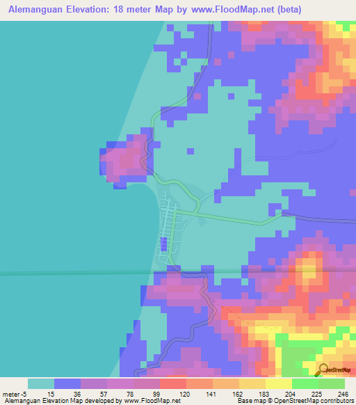 Alemanguan,Philippines Elevation Map