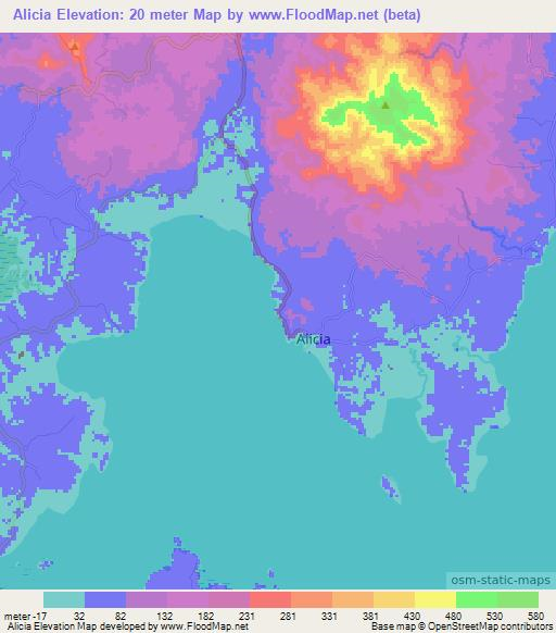 Alicia,Philippines Elevation Map
