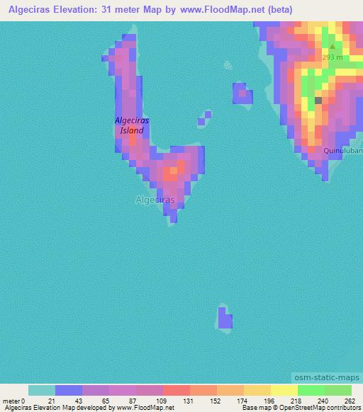 Algeciras,Philippines Elevation Map