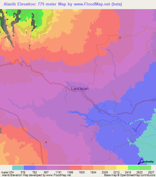 Alanib,Philippines Elevation Map