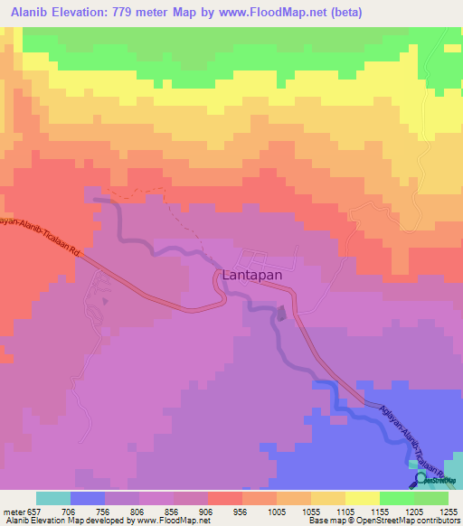Alanib,Philippines Elevation Map