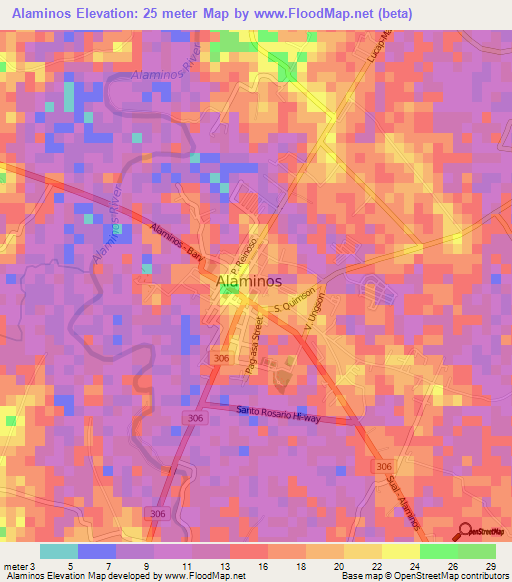 Alaminos,Philippines Elevation Map