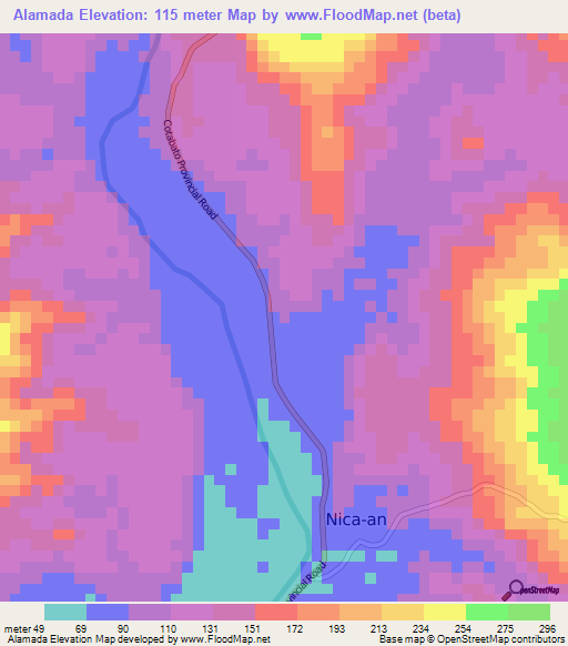 Alamada,Philippines Elevation Map