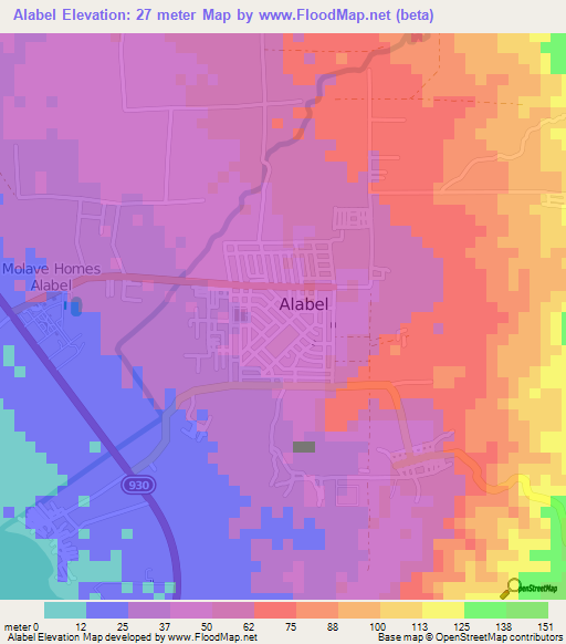 Alabel,Philippines Elevation Map