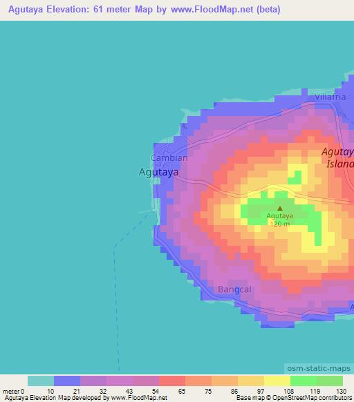 Agutaya,Philippines Elevation Map