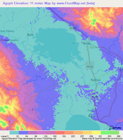 Agupit,Philippines Elevation Map
