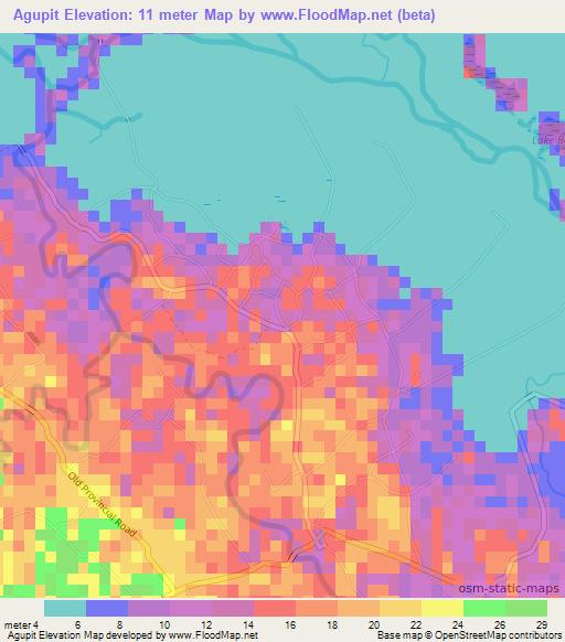 Agupit,Philippines Elevation Map