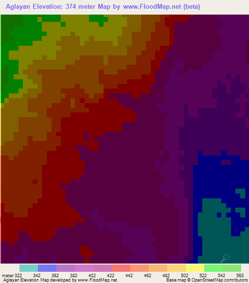 Aglayan,Philippines Elevation Map