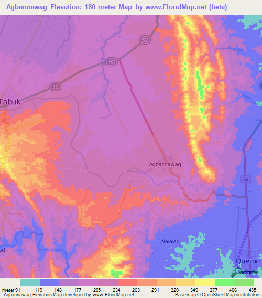 Agbannawag,Philippines Elevation Map