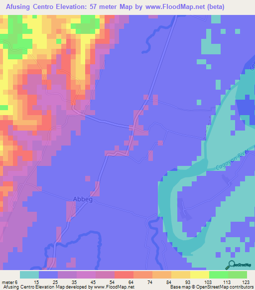 Afusing Centro,Philippines Elevation Map