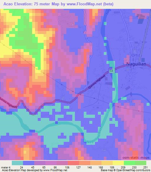 Acao,Philippines Elevation Map