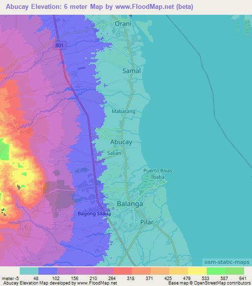 Abucay,Philippines Elevation Map