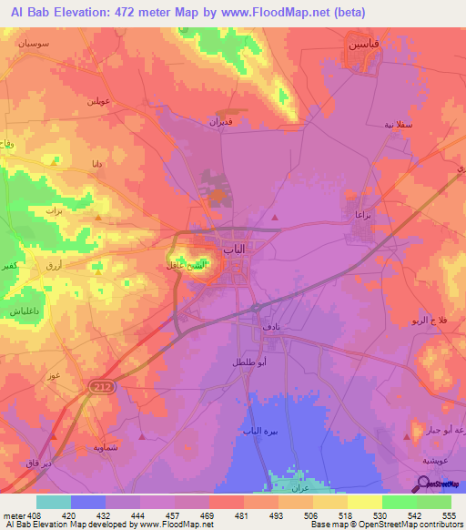 Al Bab,Syria Elevation Map