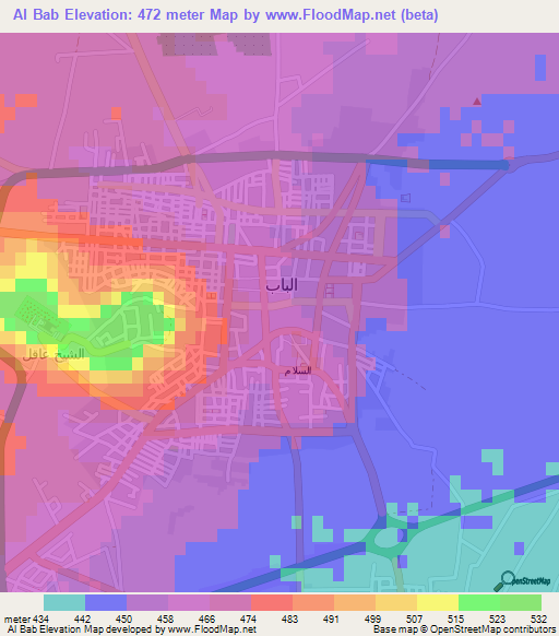 Al Bab,Syria Elevation Map