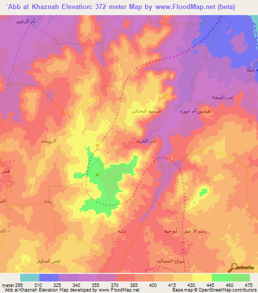 `Abb al Khaznah,Syria Elevation Map