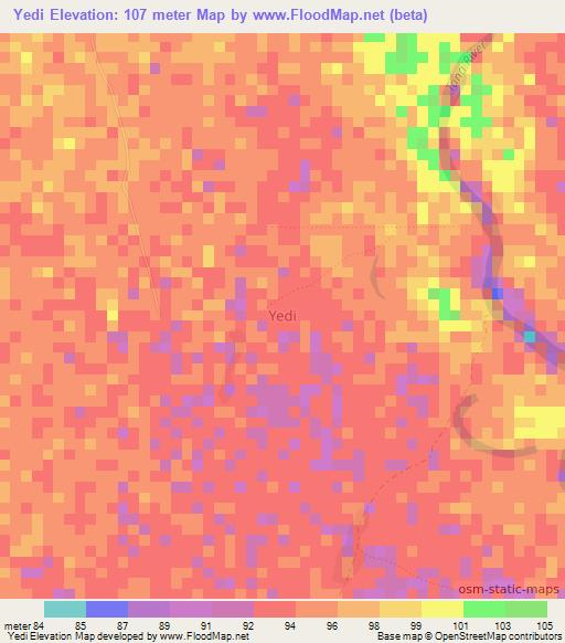 Yedi,Kenya Elevation Map