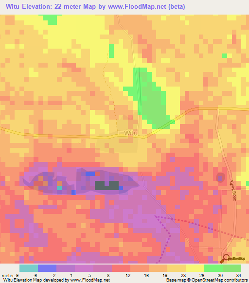 Witu,Kenya Elevation Map