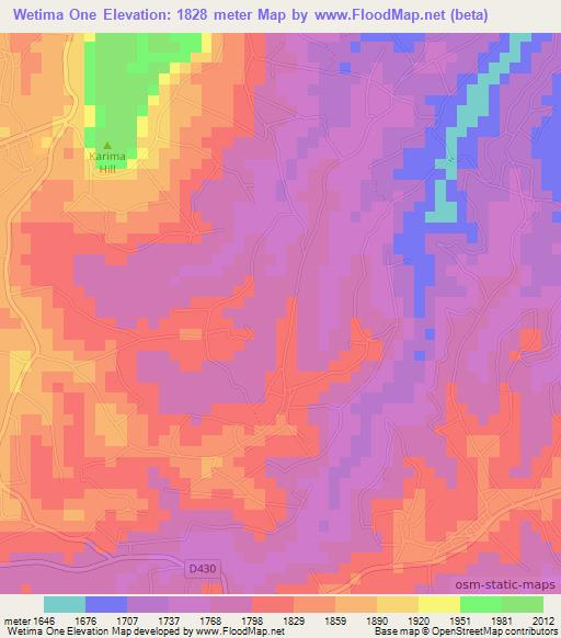 Wetima One,Kenya Elevation Map