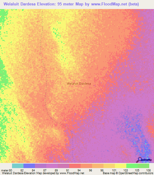 Welaluit Dardesa,Kenya Elevation Map