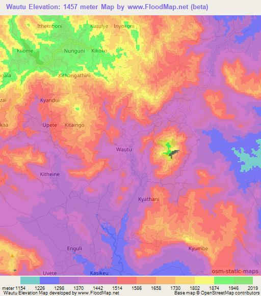 Wautu,Kenya Elevation Map