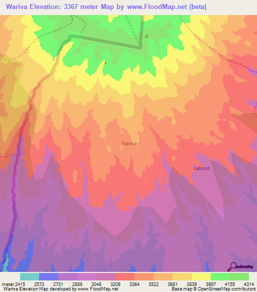 Wariva,Kenya Elevation Map