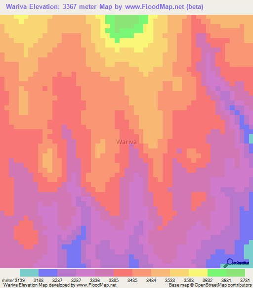 Wariva,Kenya Elevation Map
