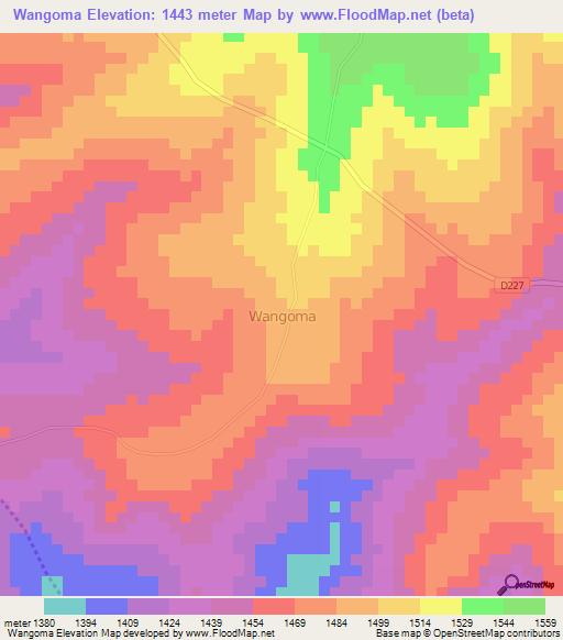 Wangoma,Kenya Elevation Map
