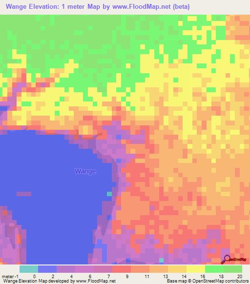 Wange,Kenya Elevation Map
