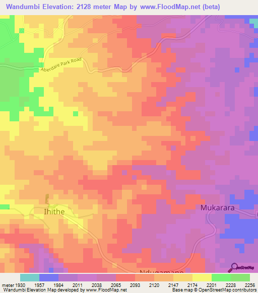 Wandumbi,Kenya Elevation Map