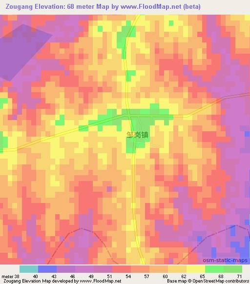 Zougang,China Elevation Map