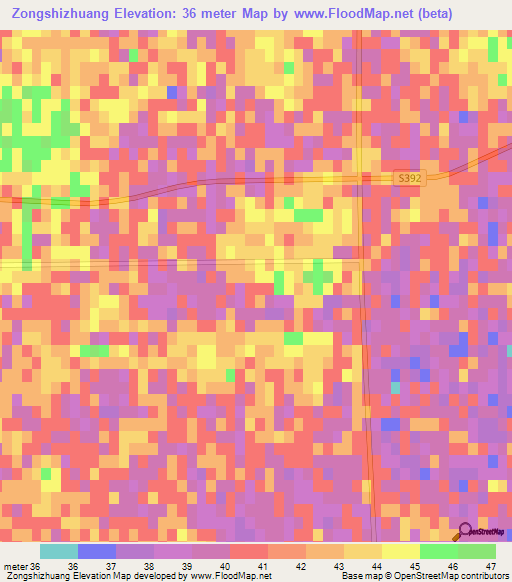 Zongshizhuang,China Elevation Map