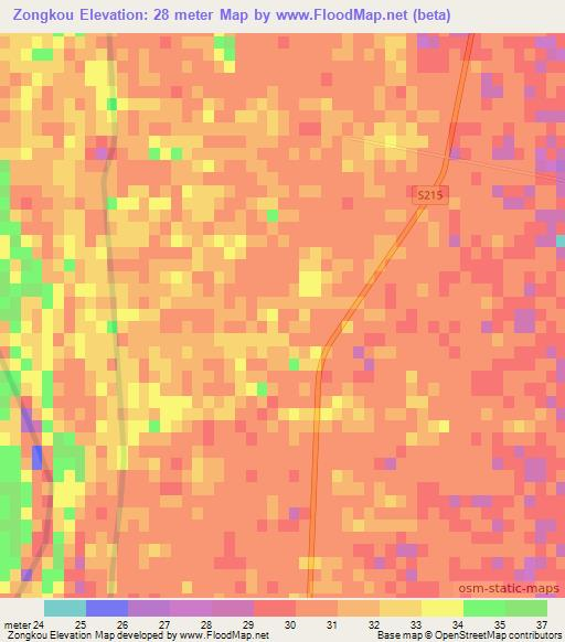 Zongkou,China Elevation Map