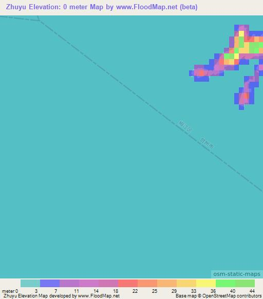 Zhuyu,China Elevation Map