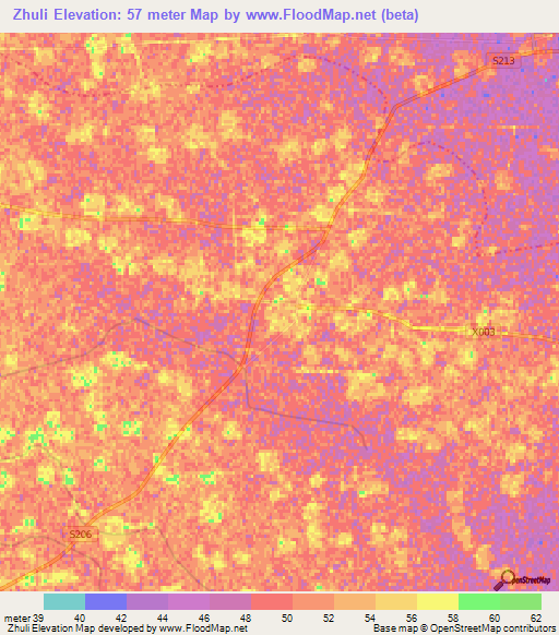 Zhuli,China Elevation Map