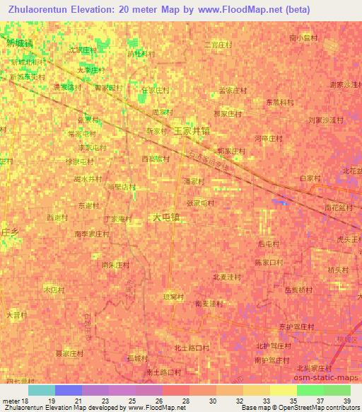 Zhulaorentun,China Elevation Map