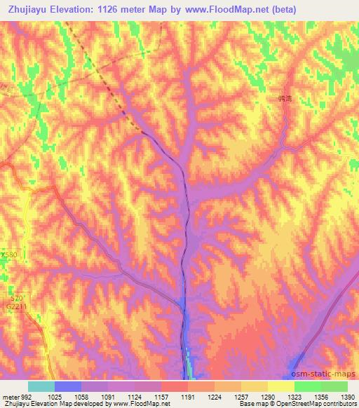 Zhujiayu,China Elevation Map