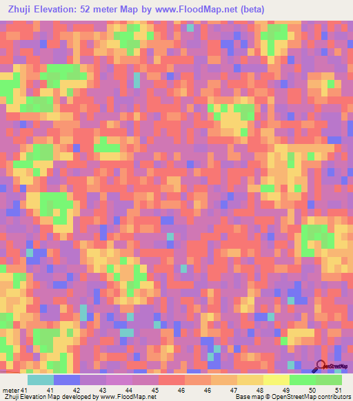 Zhuji,China Elevation Map