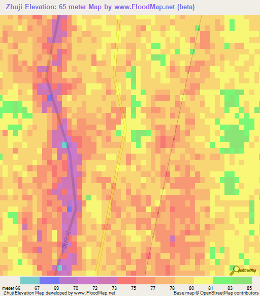 Zhuji,China Elevation Map