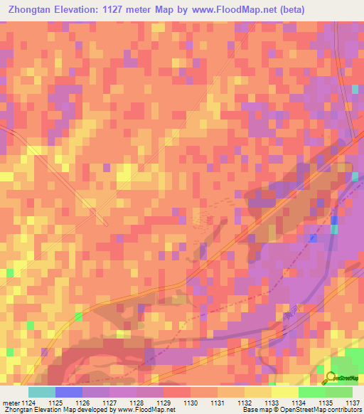 Zhongtan,China Elevation Map