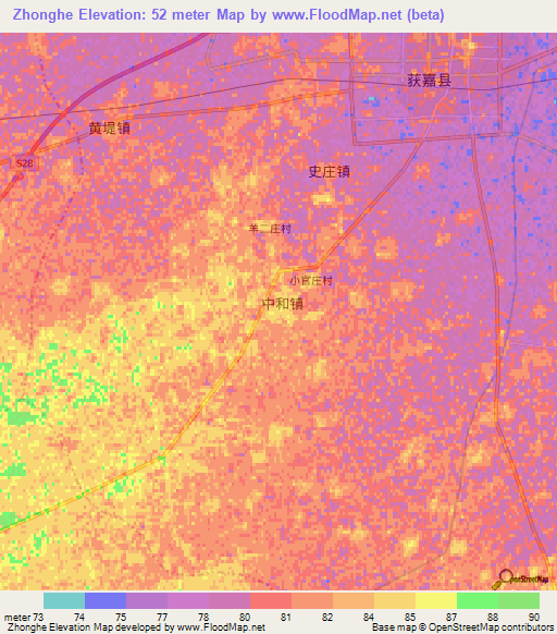 Zhonghe,China Elevation Map