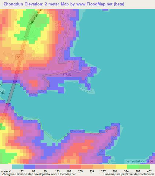 Zhongdun,China Elevation Map