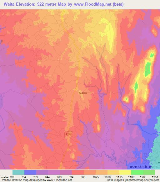 Waita,Kenya Elevation Map