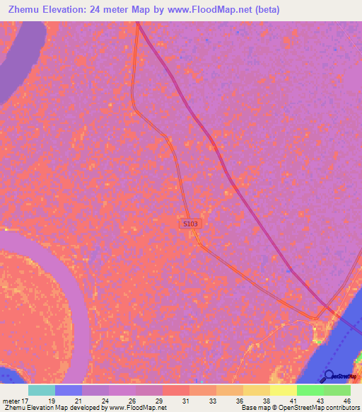 Zhemu,China Elevation Map