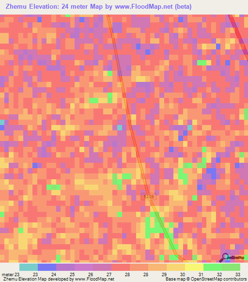 Zhemu,China Elevation Map
