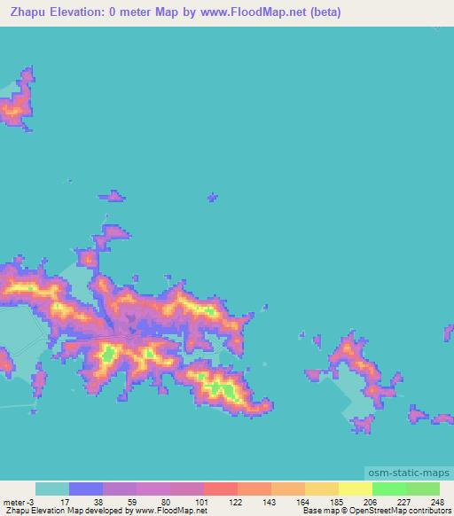 Zhapu,China Elevation Map