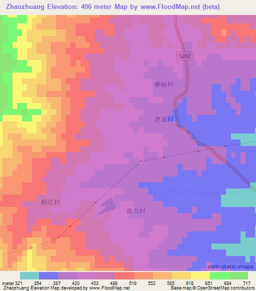Zhaozhuang,China Elevation Map