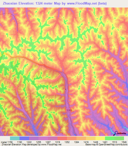 Zhaoxian,China Elevation Map