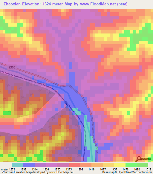 Zhaoxian,China Elevation Map