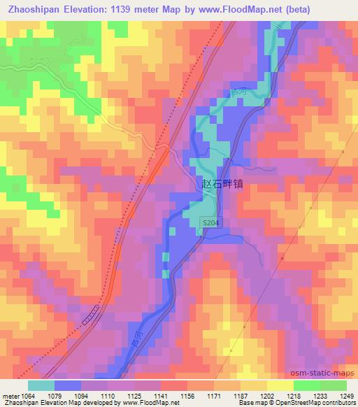 Zhaoshipan,China Elevation Map