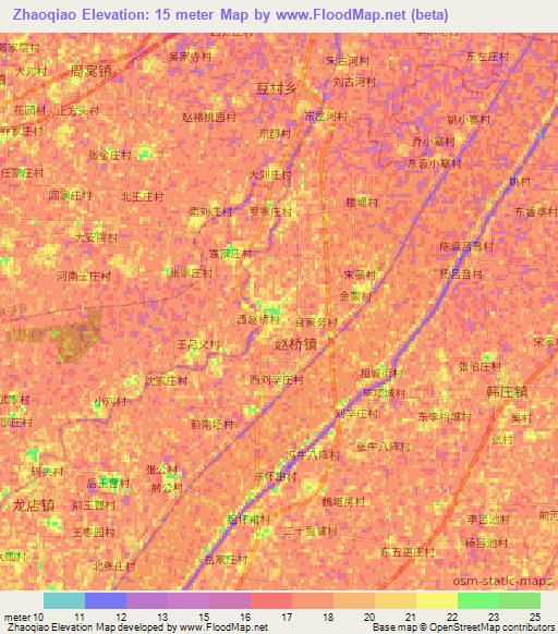 Zhaoqiao,China Elevation Map